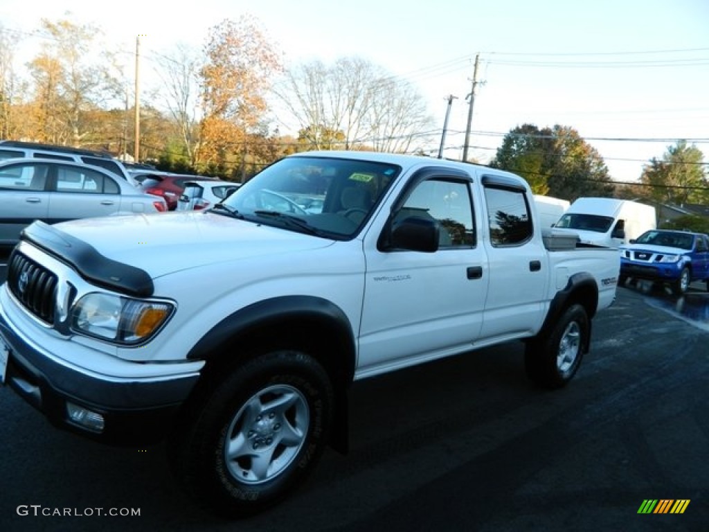 2003 Tacoma V6 TRD Double Cab 4x4 - Super White / Charcoal photo #1