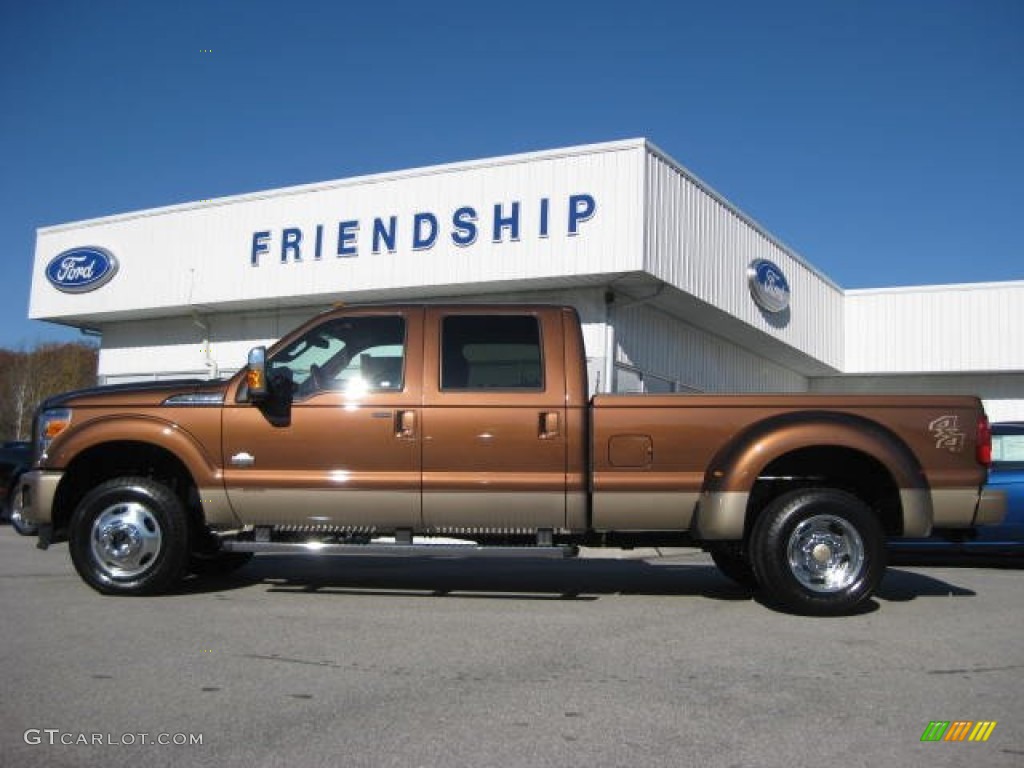 2012 F350 Super Duty King Ranch Crew Cab 4x4 Dually - Golden Bronze Metallic / Chaparral Leather photo #1