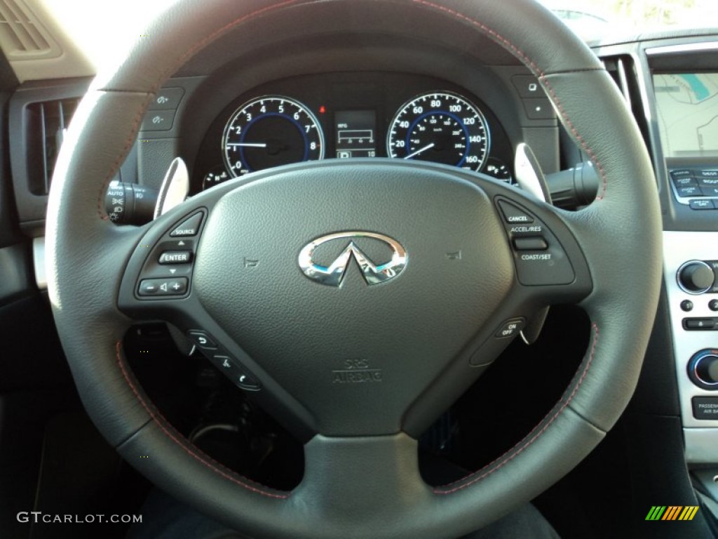 IPL Black Leather wrapped steering wheel 2012 Infiniti G IPL G Coupe Parts