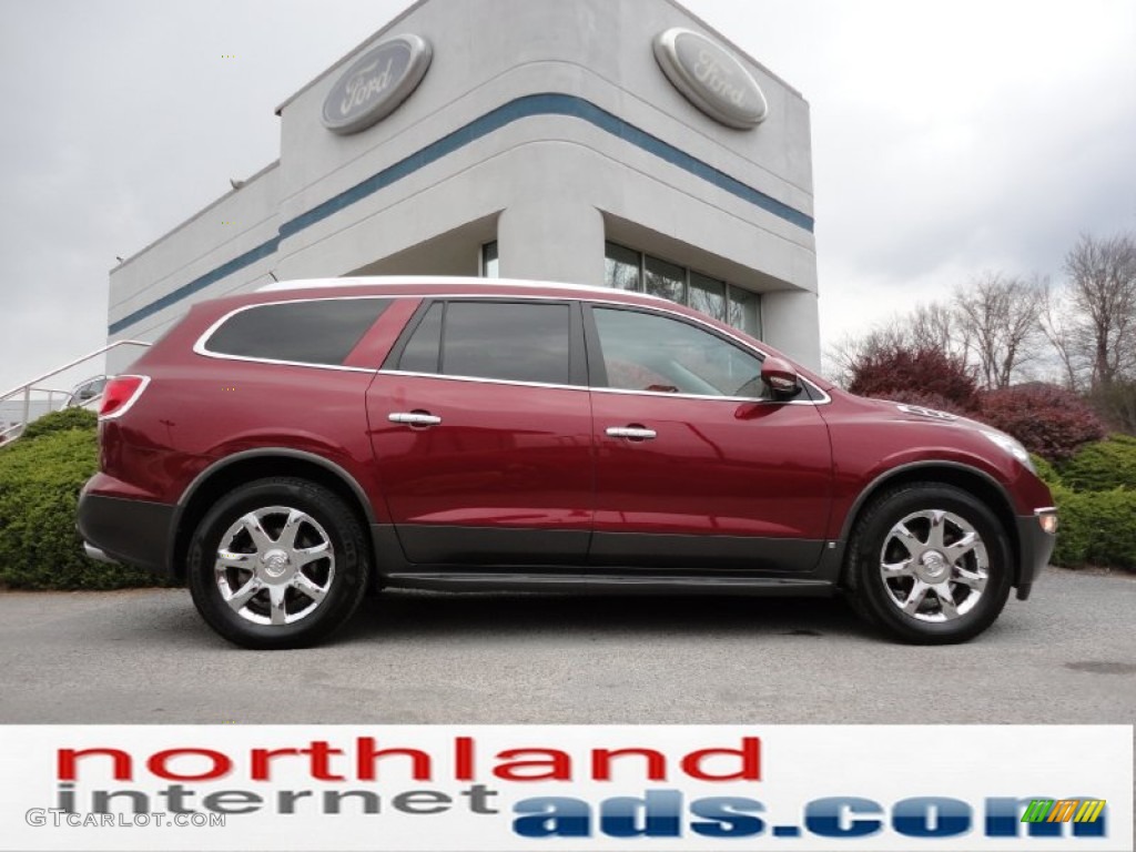 2008 Enclave CXL AWD - Dark Crimson Metallic / Ebony/Ebony photo #1