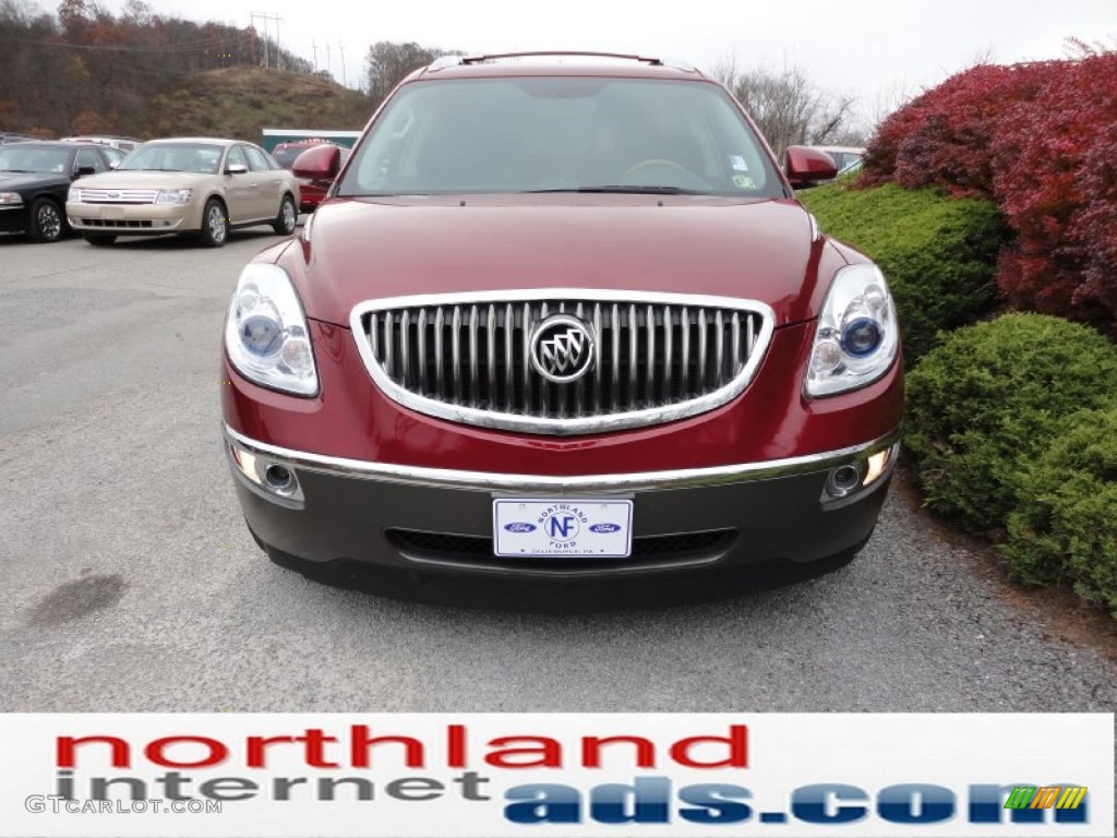 2008 Enclave CXL AWD - Dark Crimson Metallic / Ebony/Ebony photo #3