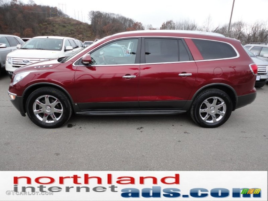 2008 Enclave CXL AWD - Dark Crimson Metallic / Ebony/Ebony photo #5