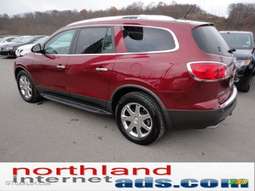 2008 Enclave CXL AWD - Dark Crimson Metallic / Ebony/Ebony photo #6