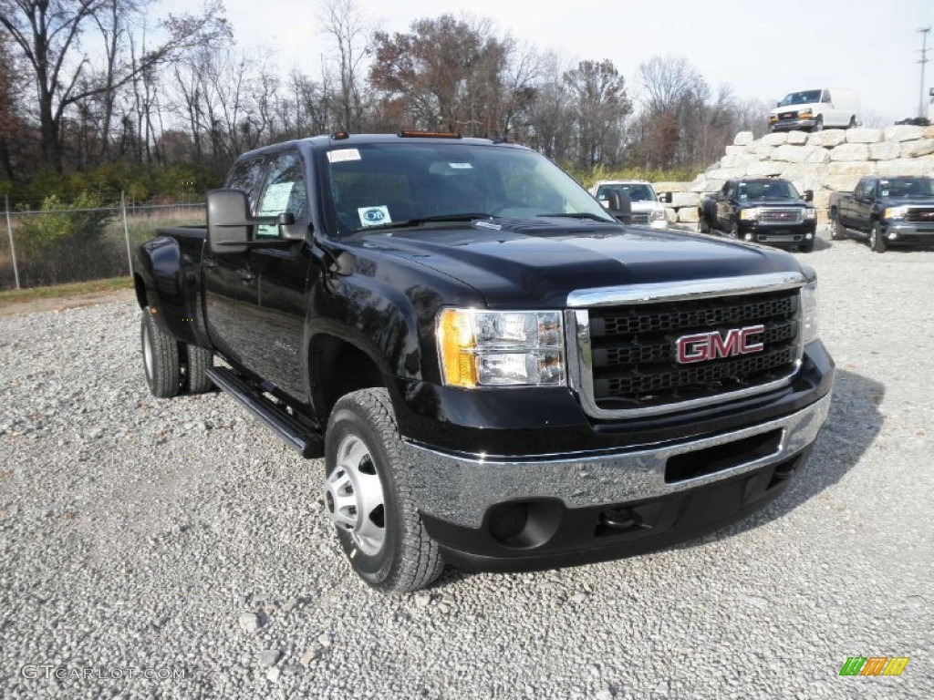 Onyx Black 2012 GMC Sierra 3500HD Crew Cab 4x4 Dually Exterior Photo #56415286