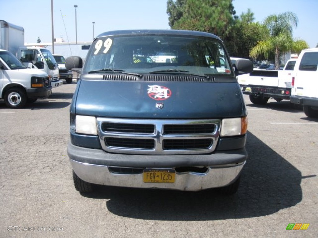 1999 Ram Van 3500 Passenger - Dark Spruce Metallic / Mist Gray photo #2
