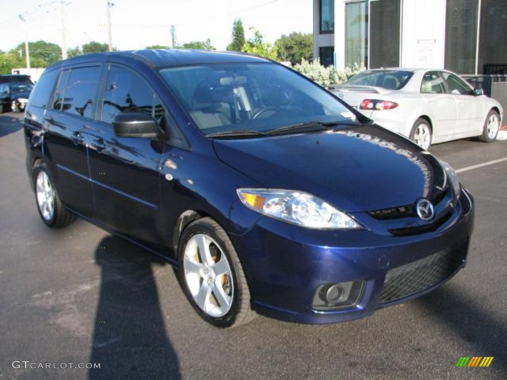 2007 MAZDA5 Touring - Strato Blue Mica / Black photo #1