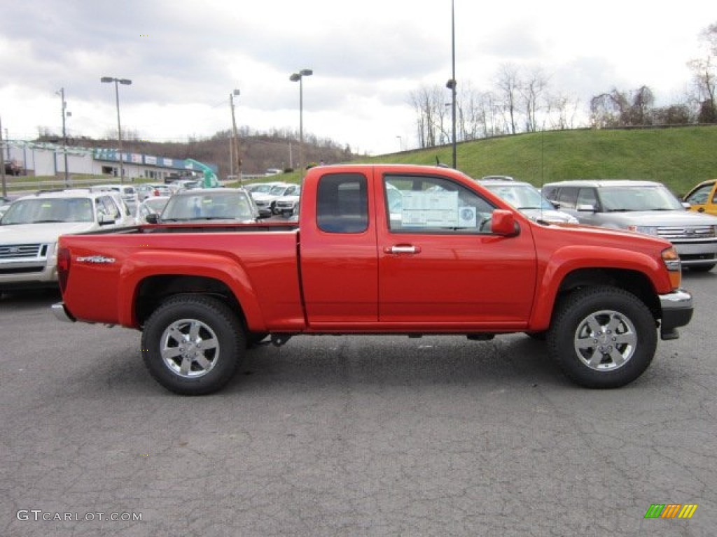 Red Orange Metallic 2012 GMC Canyon SLE Extended Cab 4x4 Exterior Photo #56420755