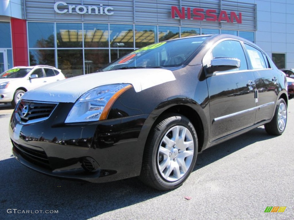 2012 Sentra 2.0 S - Super Black / Charcoal photo #1