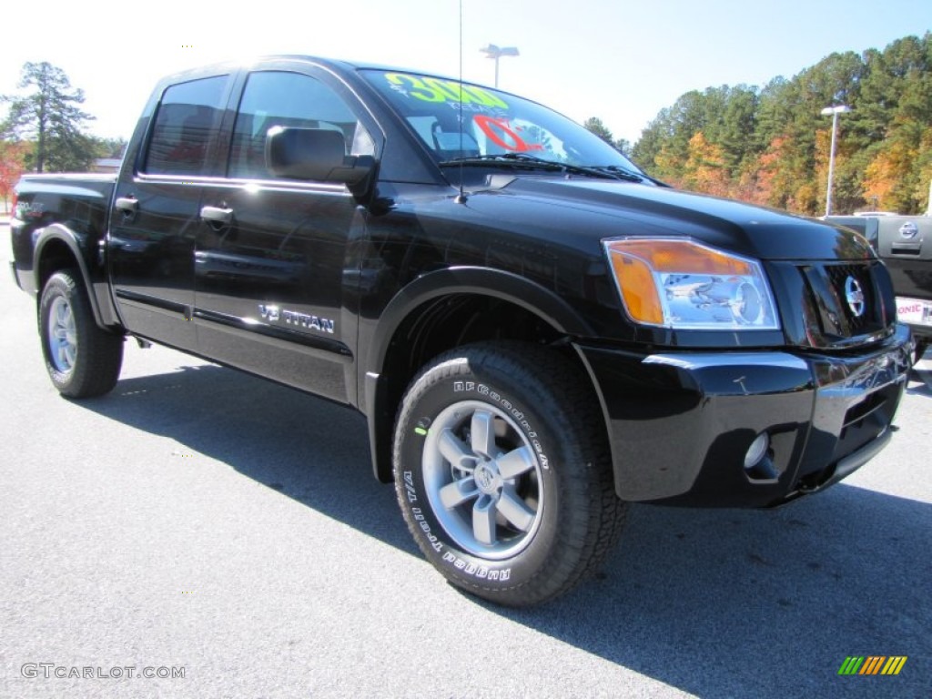 Galaxy Black 2012 Nissan Titan Pro-4X Crew Cab 4x4 Exterior Photo #56424274