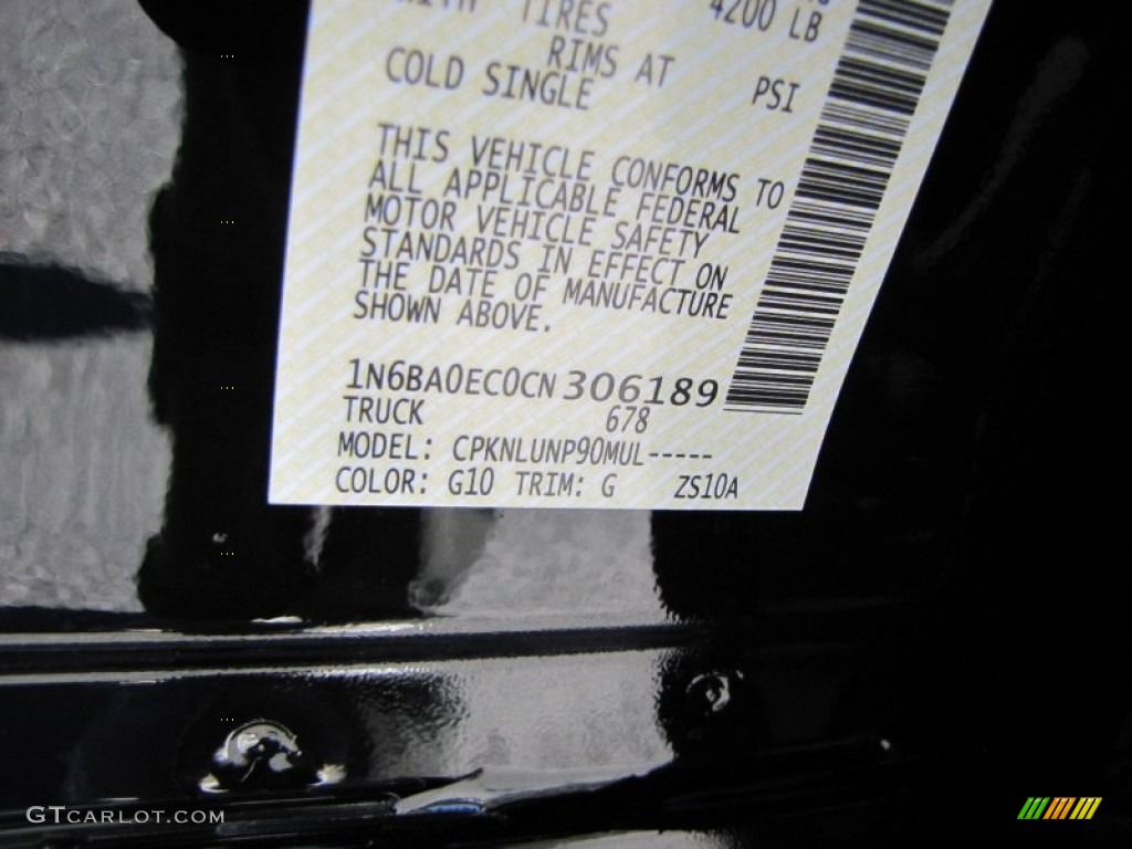 2012 Titan Color Code G10 for Galaxy Black Photo #56424367