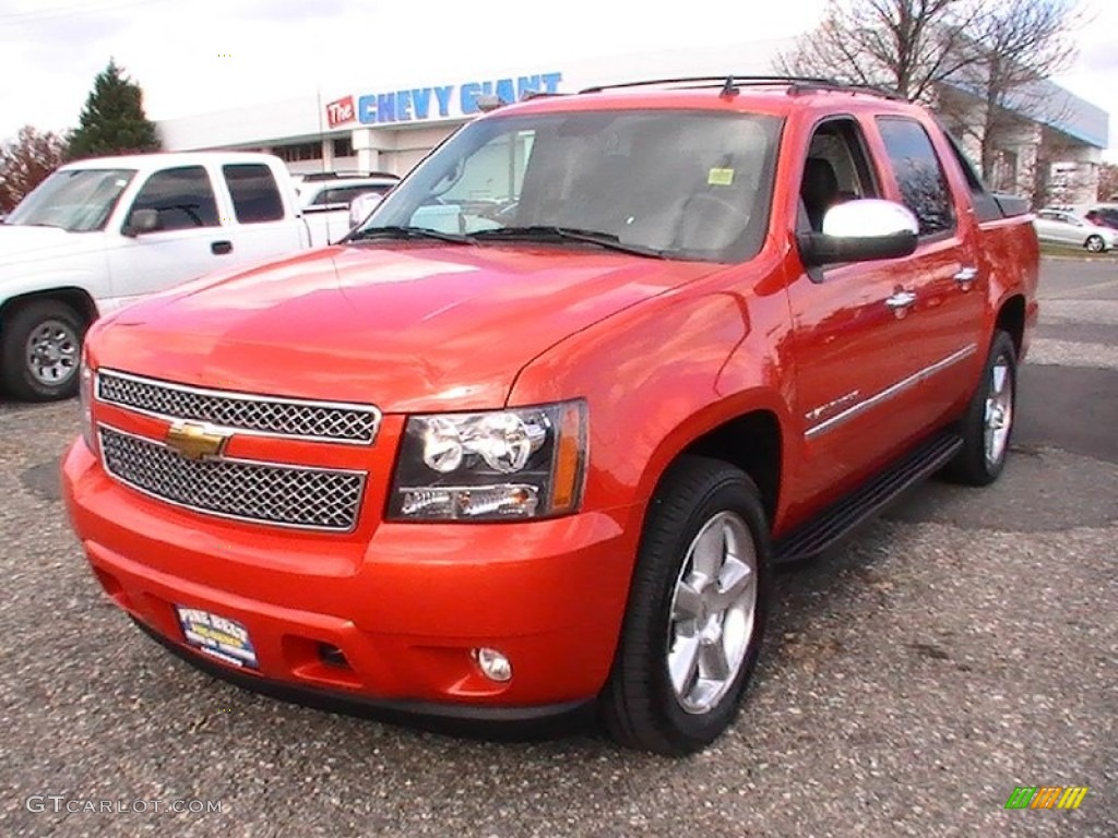 2011 Avalanche LTZ 4x4 - Inferno Orange Metallic / Ebony photo #1