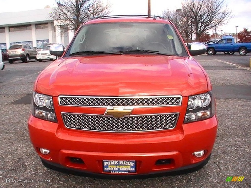 2011 Avalanche LTZ 4x4 - Inferno Orange Metallic / Ebony photo #2
