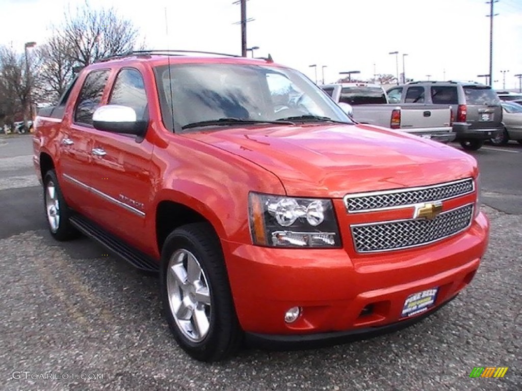 2011 Avalanche LTZ 4x4 - Inferno Orange Metallic / Ebony photo #3