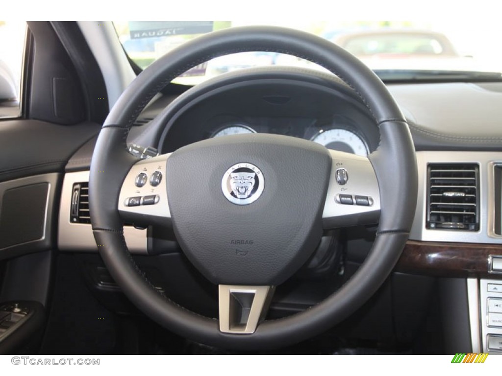 2011 Jaguar XF Premium Sport Sedan Warm Charcoal Steering Wheel Photo #56431423