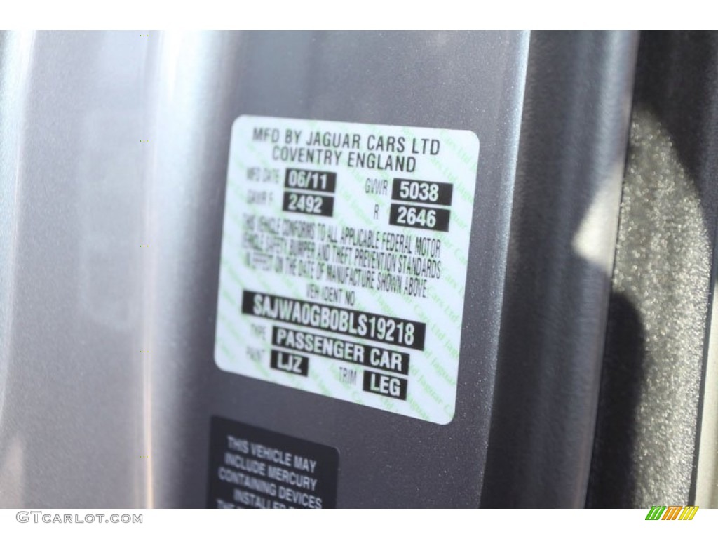 2011 XF Color Code LJZ for Lunar Grey Metallic Photo #56431513