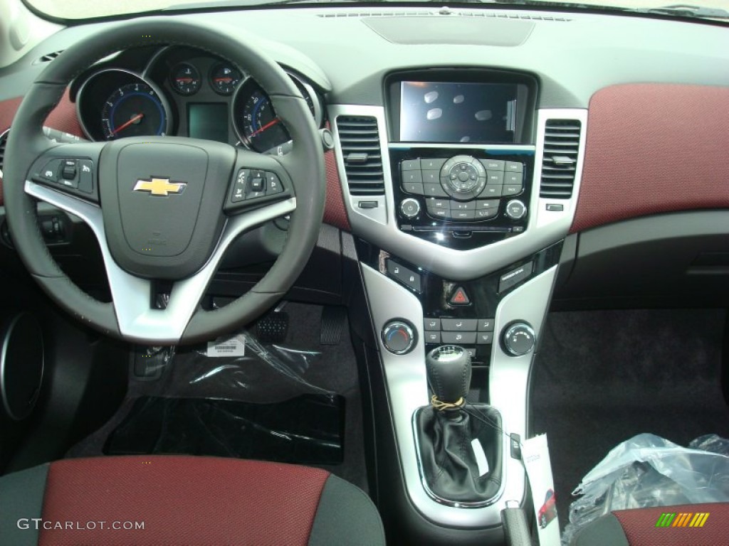2012 Chevrolet Cruze Eco Jet Black/Sport Red Dashboard Photo #56432392