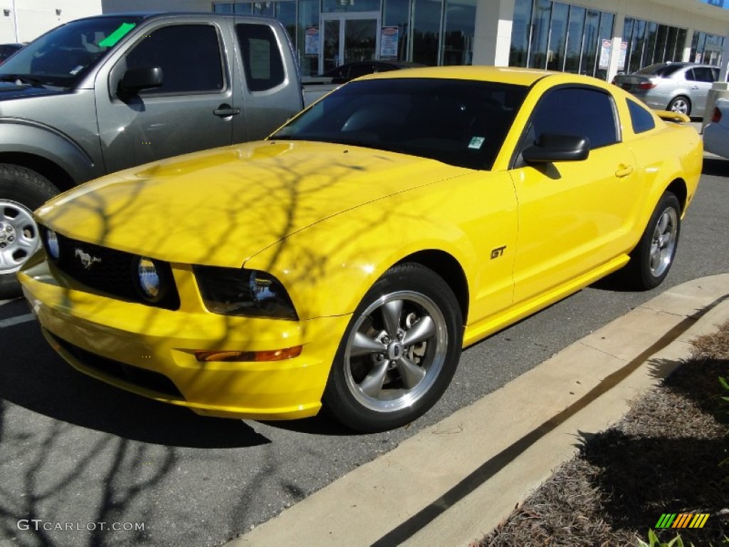 Screaming Yellow 2006 Ford Mustang GT Premium Coupe Exterior Photo #56433034