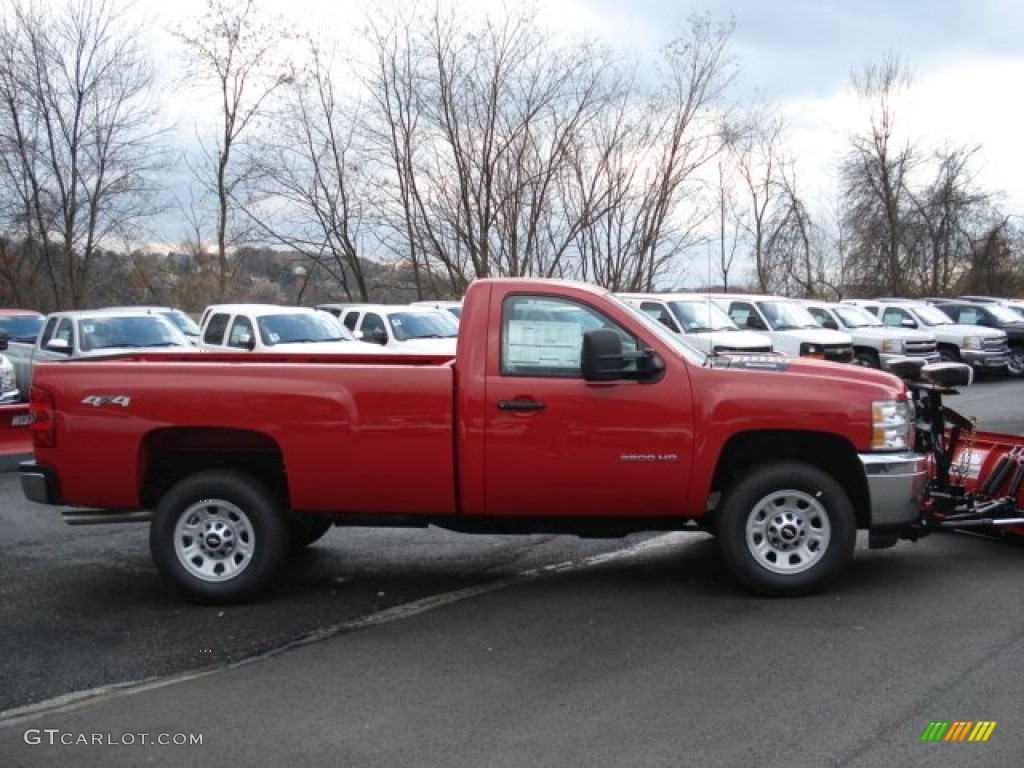 2012 Silverado 3500HD WT Regular Cab 4x4 Plow Truck - Victory Red / Dark Titanium photo #5