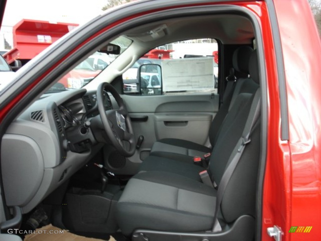 Dark Titanium Interior 2012 Chevrolet Silverado 3500HD WT Regular Cab 4x4 Plow Truck Photo #56435329