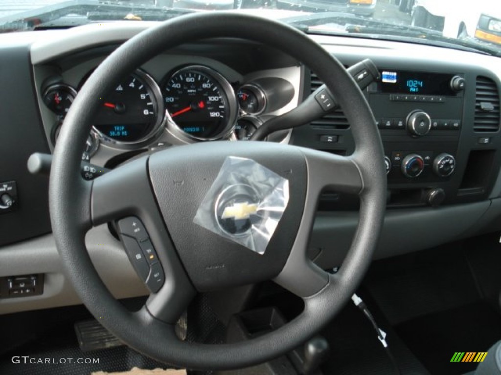 2012 Chevrolet Silverado 3500HD WT Regular Cab 4x4 Plow Truck Dark Titanium Steering Wheel Photo #56435374