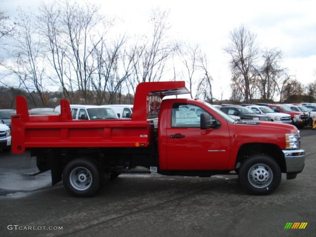 2012 Silverado 3500HD WT Regular Cab 4x4 Dump Truck - Victory Red / Dark Titanium photo #5