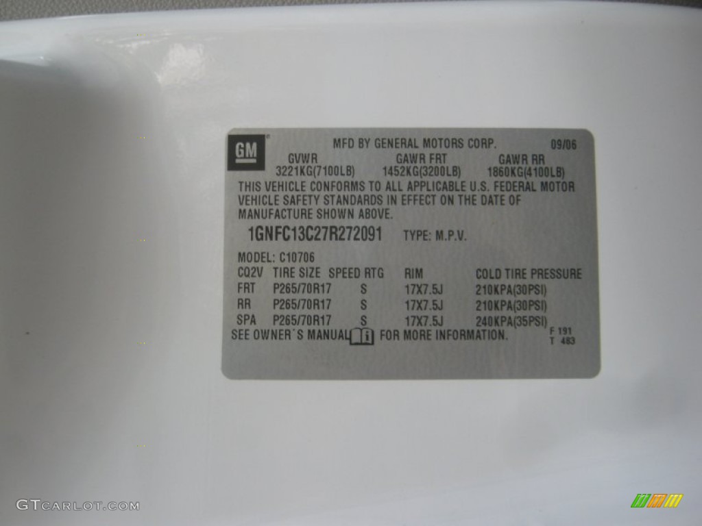 2007 Tahoe LS - Summit White / Light Cashmere/Ebony photo #26