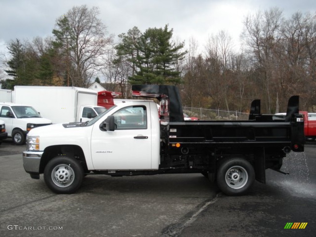 2011 Silverado 3500HD Regular Cab 4x4 Chassis Dump Truck - Summit White / Dark Titanium photo #1