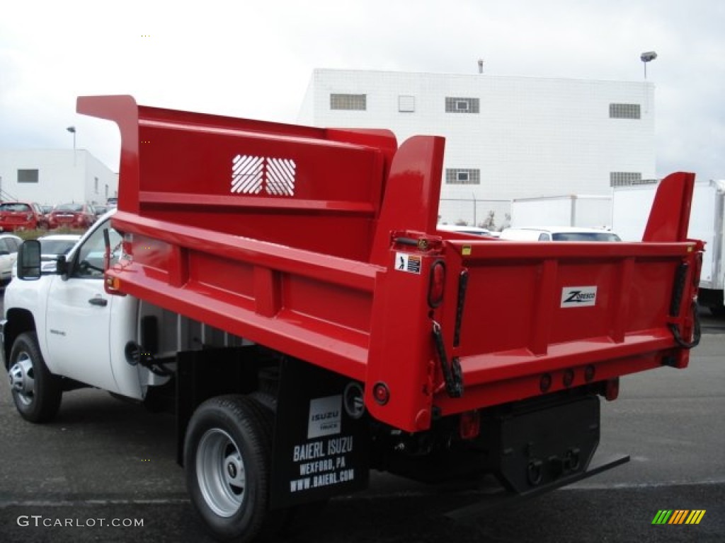 Summit White 2011 Chevrolet Silverado 3500HD Regular Cab 4x4 Chassis Dump Truck Exterior Photo #56436307