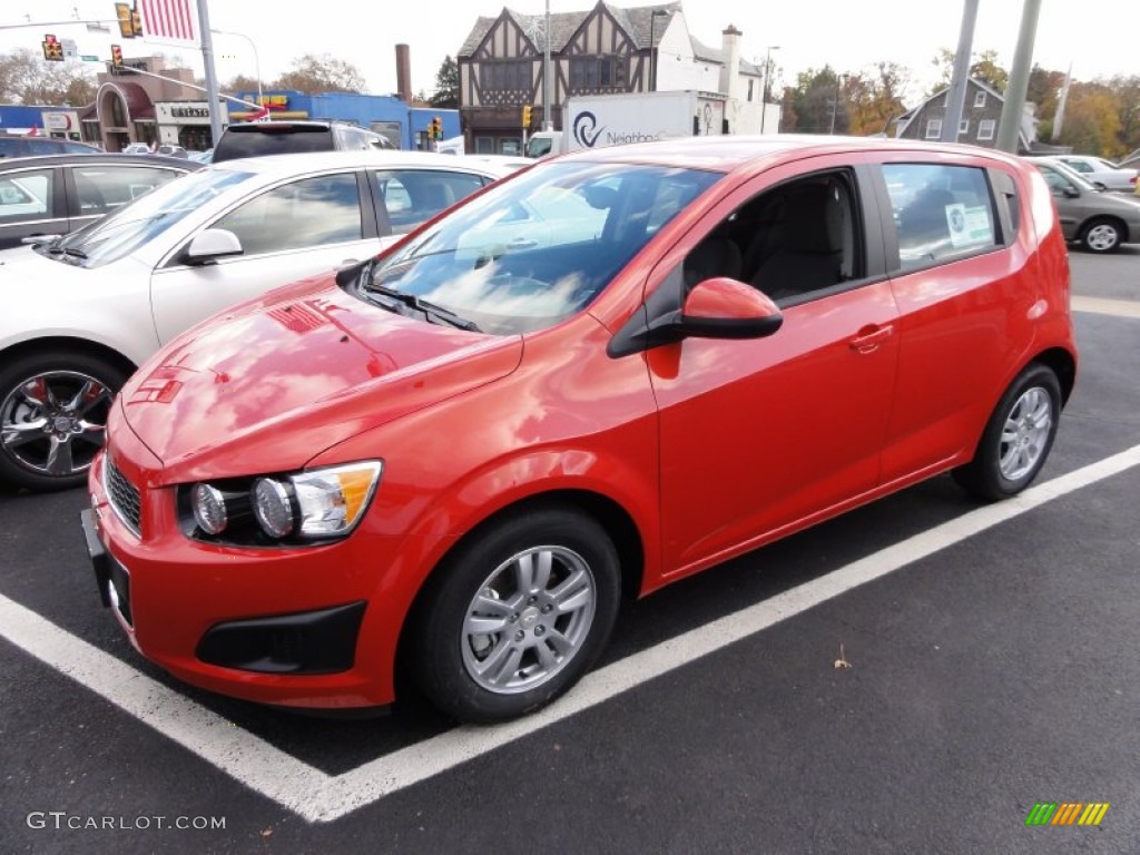 Inferno Orange Metallic 2012 Chevrolet Sonic LS Hatch Exterior Photo #56437074