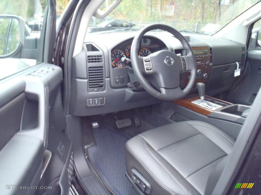 Charcoal Interior 2012 Nissan Titan SL Heavy Metal Chrome Edition Crew Cab Photo #56439262