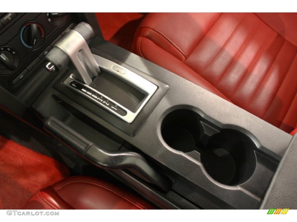 2005 Mustang V6 Deluxe Coupe - Black / Red Leather photo #13