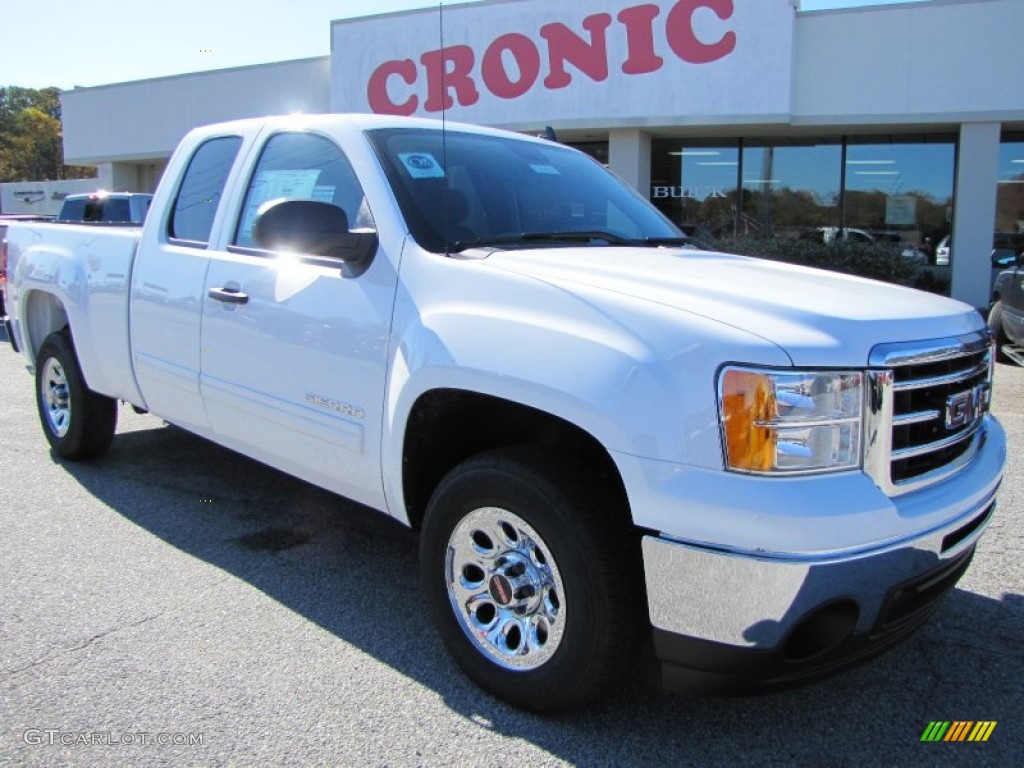 2012 Sierra 1500 SL Extended Cab - Summit White / Dark Titanium photo #1