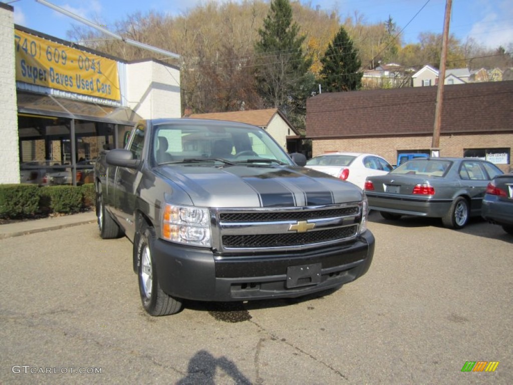 2007 Silverado 1500 LS Regular Cab - Graystone Metallic / Light Titanium/Dark Titanium Gray photo #3