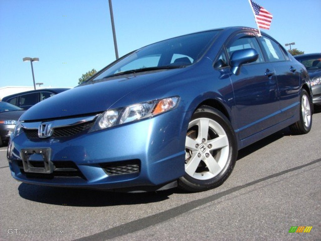 2009 Civic LX-S Sedan - Atomic Blue Metallic / Black photo #1