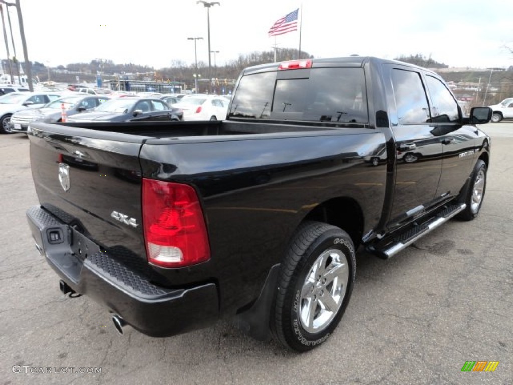 2011 Ram 1500 Sport Crew Cab 4x4 - Brilliant Black Crystal Pearl / Dark Slate Gray photo #4