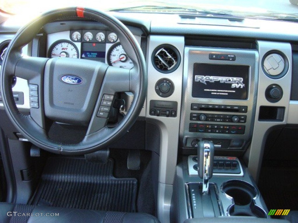 2010 Ford F150 SVT Raptor SuperCab 4x4 Black Steering Wheel Photo #56456864