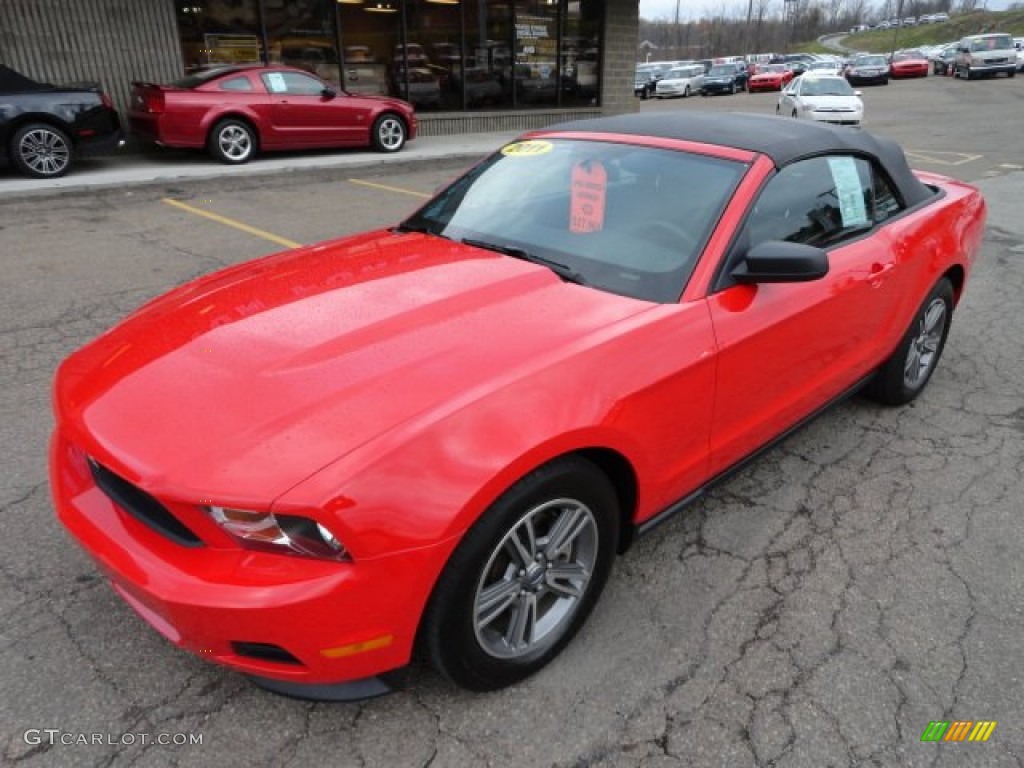 2011 Mustang V6 Premium Convertible - Race Red / Charcoal Black photo #8
