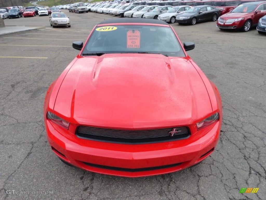 2011 Mustang V6 Premium Convertible - Race Red / Charcoal Black photo #7
