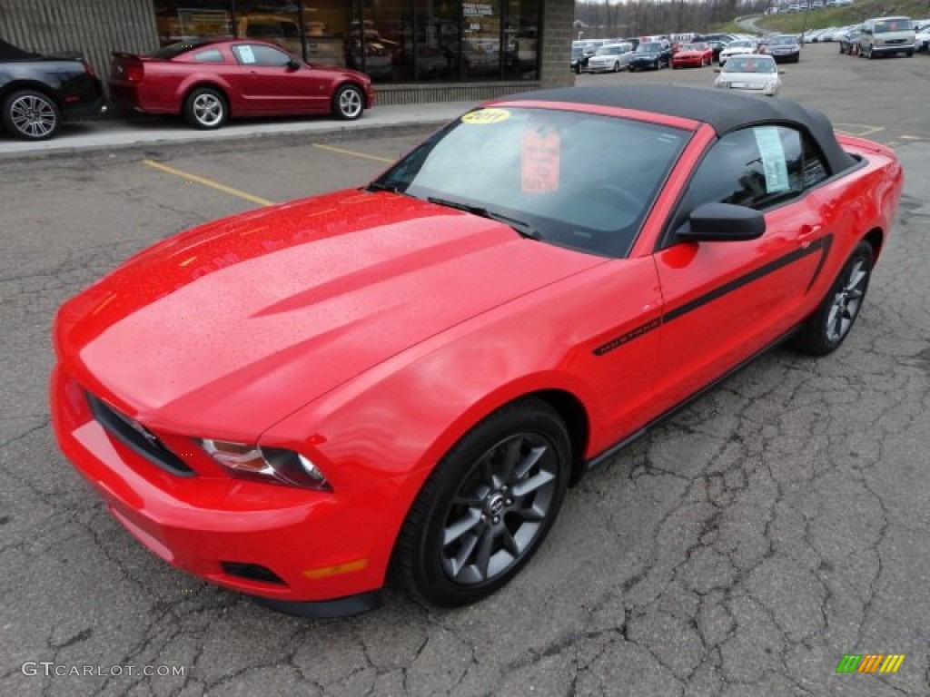 2011 Mustang V6 Premium Convertible - Race Red / Charcoal Black photo #8