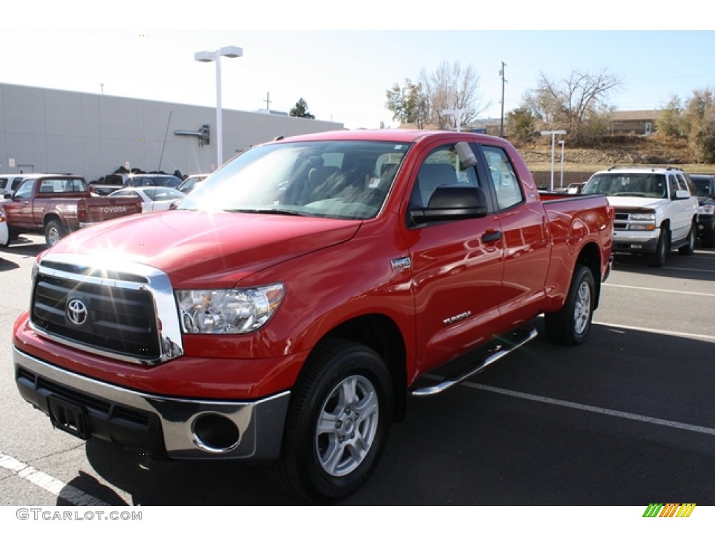 2010 Tundra SR5 Double Cab 4x4 - Radiant Red / Sand Beige photo #2