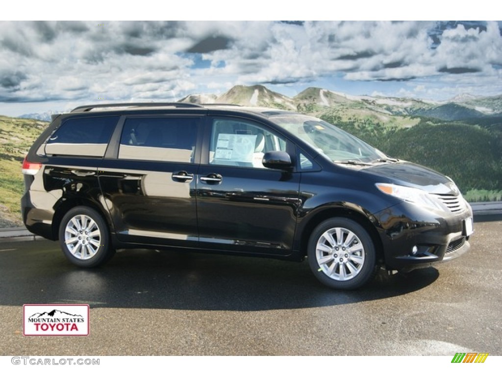 2012 Sienna XLE AWD - Black / Light Gray photo #1