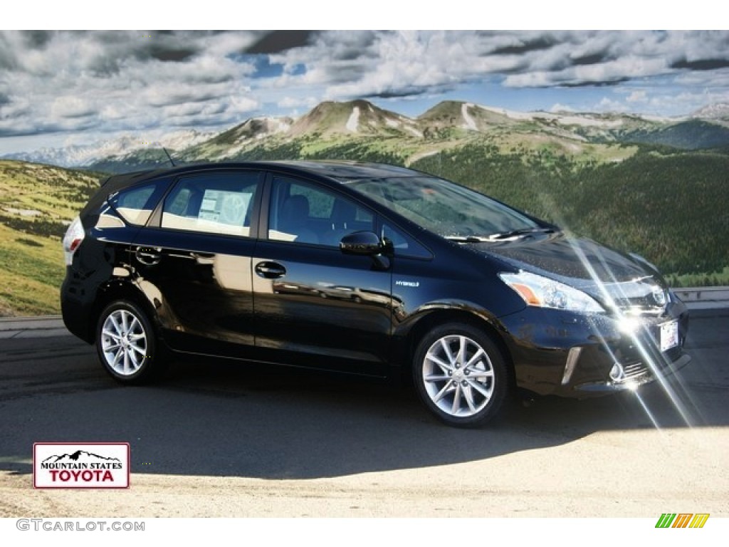 2012 Prius v Five Hybrid - Black / Dark Gray photo #1