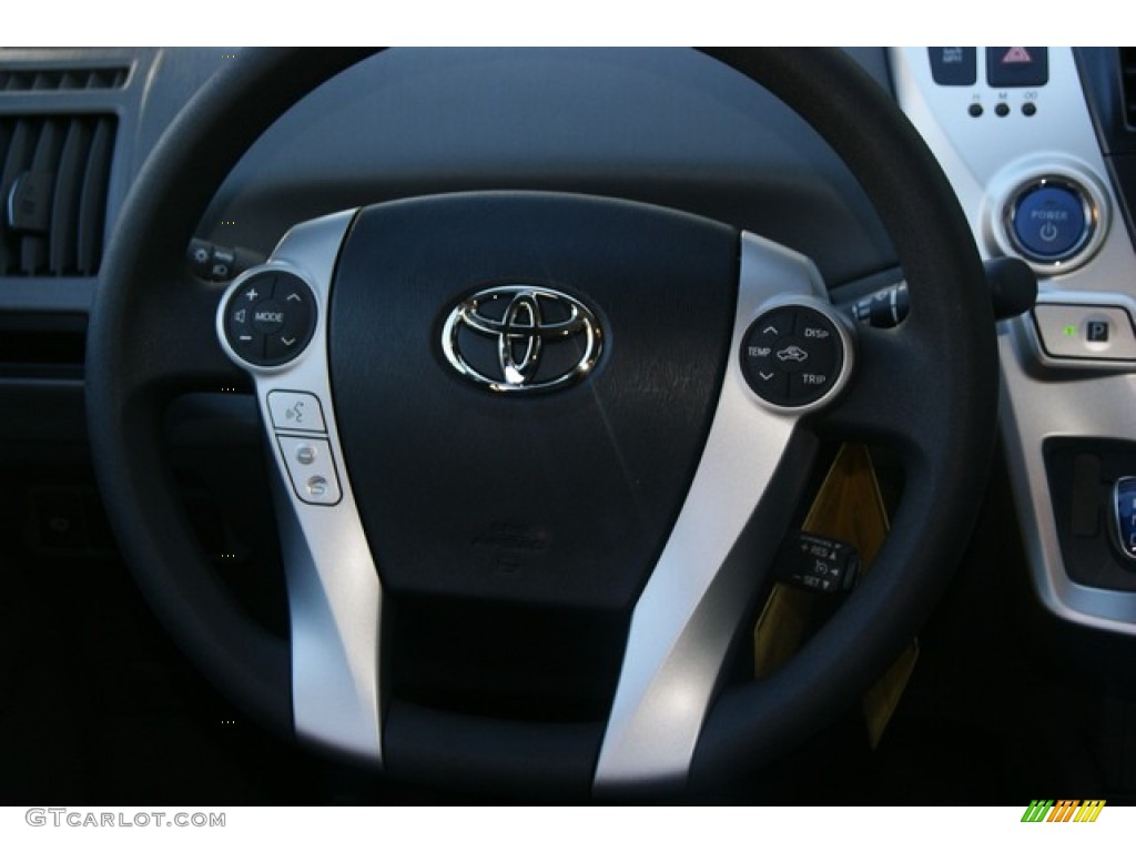 2012 Prius v Five Hybrid - Black / Dark Gray photo #12