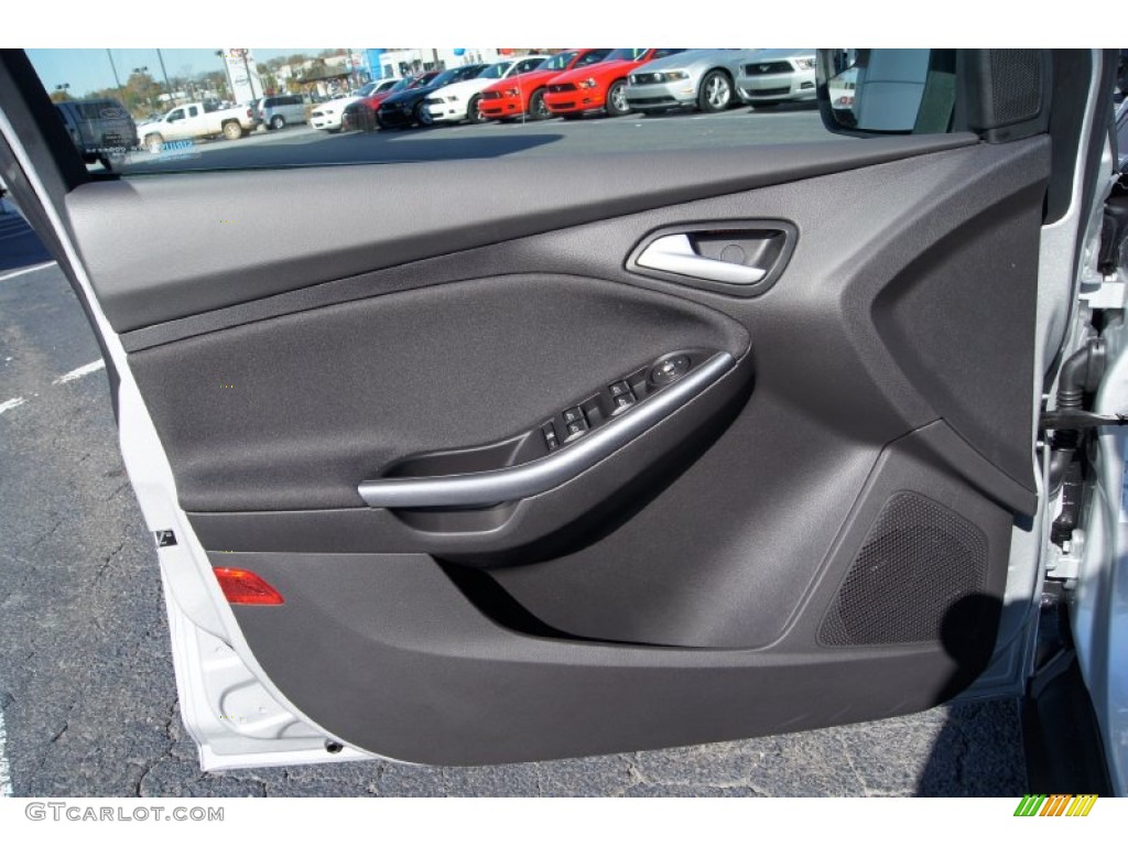 2012 Ford Focus Titanium Sedan Charcoal Black Door Panel Photo #56471735