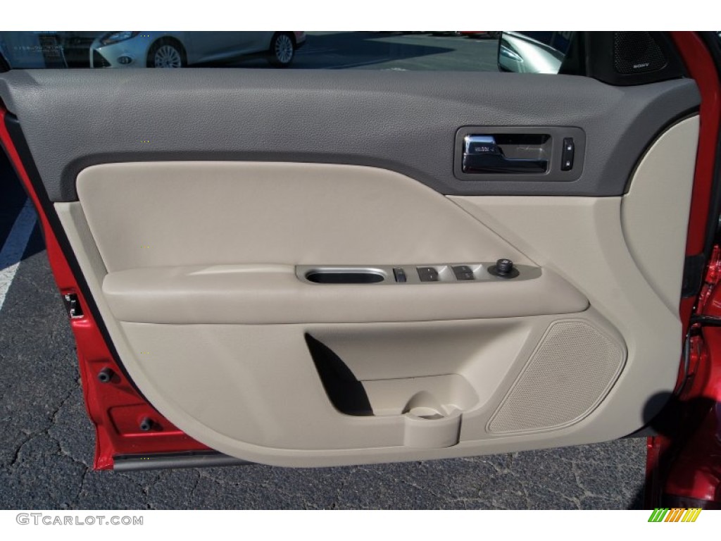 2012 Ford Fusion Hybrid Medium Light Stone Door Panel Photo #56472386