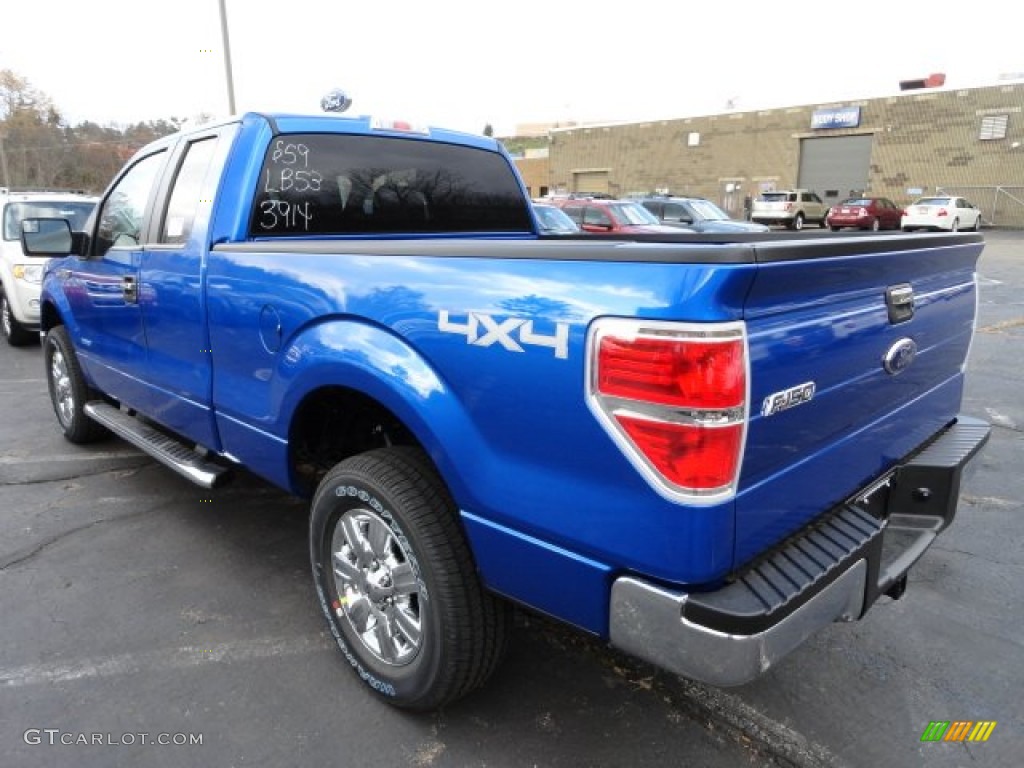 2011 F150 XLT SuperCab 4x4 - Blue Flame Metallic / Steel Gray photo #4