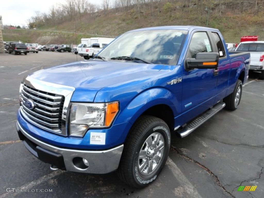 2011 F150 XLT SuperCab 4x4 - Blue Flame Metallic / Steel Gray photo #5