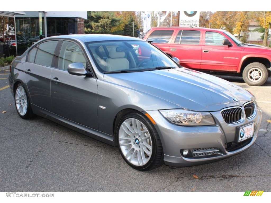 2011 3 Series 335d Sedan - Space Gray Metallic / Oyster/Black Dakota Leather photo #3