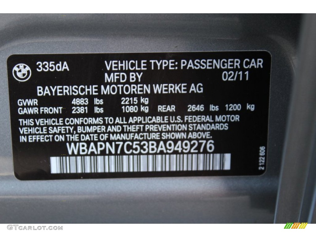 2011 3 Series 335d Sedan - Space Gray Metallic / Oyster/Black Dakota Leather photo #33