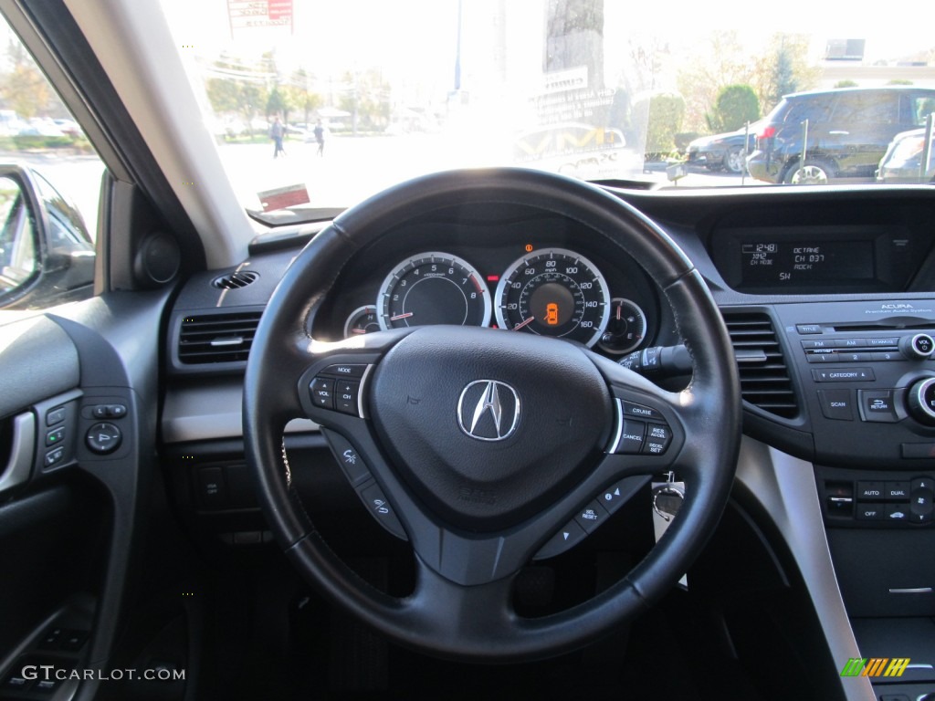 2009 Acura TSX Sedan Ebony Steering Wheel Photo #56477646